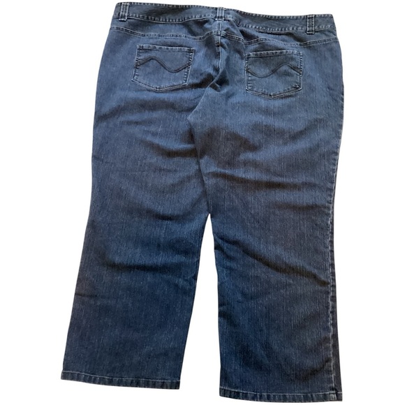 CJ Banks Dark Blue Straight Leg Jeans Plus Size 28 W Petite - Picture 4 of 10